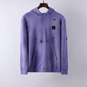 Sweats à capuche topstoney de marque pour hommes 23FW TOP qualité à la mode et usé badge brodé sweats à capuche violets