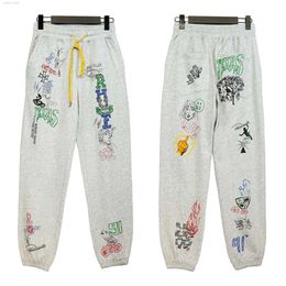 Pantalon de marque pour hommes Version correcte 2022 Début de l'automne Mode Rhudes Principal Peint à la main Graffiti Streetwear High Street Pantalon décontracté Le