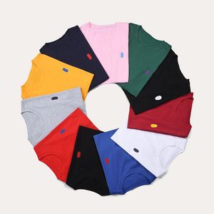 Polos de marca para hombre, camisetas de verano para parejas, marca registrada Multicolor, letras bordadas, cuello redondo suelto, polos ralphs de algodón, talla asiática