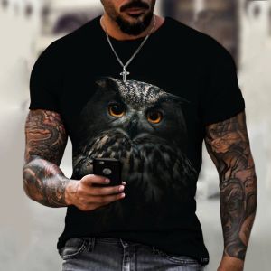 Brand Men's Shirt Exclusive Design Animal World Owl Summer Bird Eagle Crewneck T-shirt 3d HD Imprimé de taille surdimensionnée en vrac