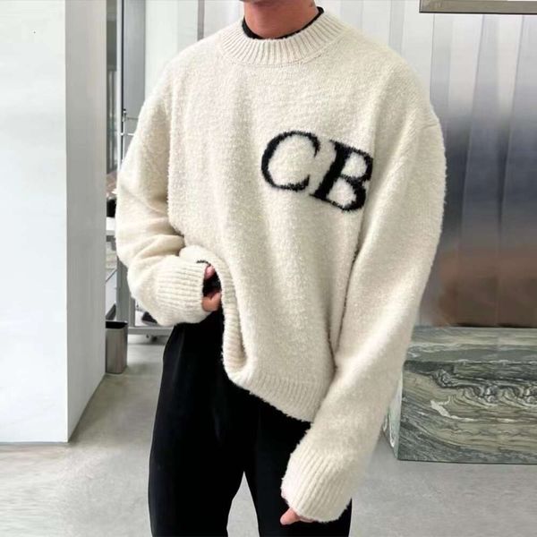 Marque Pulls pour hommes CB Dernier tricot Jacquard Cole Pull Hommes Femmes Qualité Lâche Sweatshirts de luxe en gros populaire concepteur doux