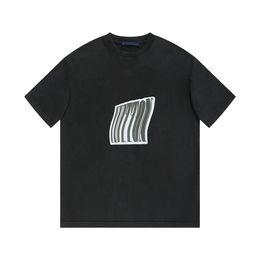 T-shirt masculin de marque courte Europe, Amérique et France Le modèle de lettre haut de gamme Impression du logo Mode T-shirt T-shirt de coton décontracté pour femmes M-3XL # 364