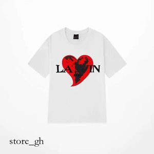 Merk Heren T-shirts Designer Luxe Lanvins Klassiek T-shirt Borst Letter Bedrukt Lavin Shirt High Street Lavina T-shirts Schoen Katoen Losse T-stukken Lavine Hoodie 938