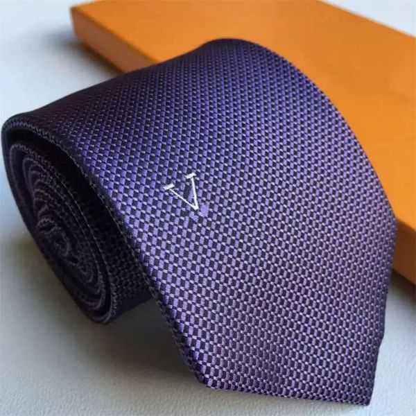 Cravate en soie pour hommes, marque de styliste, violet, Jacquard, fête, mariage, affaires, tissé, luxe, mode, Plaid, Design décontracté, boîte, costume, cravate 830