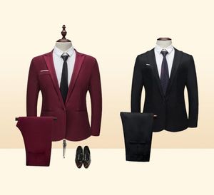 Marque Men Suit Fashion Solid Sigle Slim Fit 2 pièces pour hommes costumes de mariage vestes mâle plus taille 3xl6948175