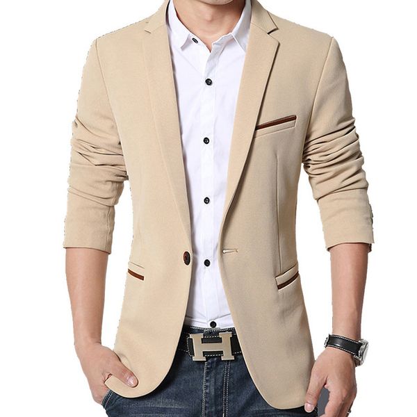 Trajes de hombre Blazers Marca Hombre Casual Otoño Primavera Moda Traje delgado Hombres Ropa masculina Vetement Homme M ~ 5XL