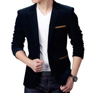 Marque Mens Corduroy Blazers Automne Printemps Mode Homme Slim Fat Casual Costume Veste Hommes Blazer Masculino Vêtements Vetement Homme CJ191210