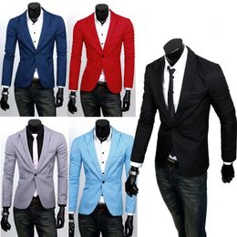 Marque hommes mode costume manteau veste un bouton col montant formel Blazer Slim Fit vestes vêtements d'extérieur 3 couleurs 240313