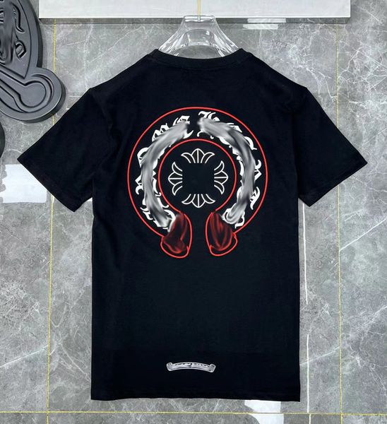 Marque CH Mode Hommes T-shirts Designer Horseshoe Flower Tees Été Homme Femmes Croix T-shirts Unisexe Tops Chemise Sanskrit Lettre T-shirts De Luxe Garçon Hip Hop Pull Vpkt