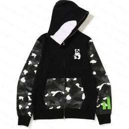 Marque Hommes Hiphop Bapes Chemise Shark Designer Sweats À Capuche Sweats À Fermeture Éclair Veste Collaboration Chaude Bapesta Chaussures À Capuche Sfgl