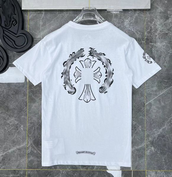 Marca para hombre de lujo camiseta CH Moda Hombres Mujeres Pareja Letra sánscrita Camiseta Herradura Cruz Diseñador Camisetas Hombre Hip Hop Suéter Verano Clásico Tops Camisetas Camisas S72d