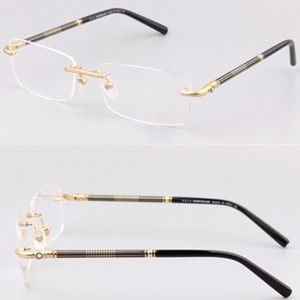 Brand Mens Optical Lunes Frame Homme Cadre de lunettes sans monture pour hommes Gold Silver Myopia Eyeglasses Designer Spectacle Frames Eyewea308a