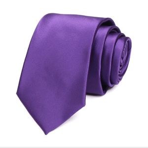 Brand Mens Purple Tie 7cm banden voor mannen Fashion Formal Neck Gentleman Business Work Party NecTie With Gift Box 240412