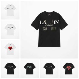 Brand Mens T-shirts Designer Lanvins Lanvins Classic T-shirt LETTRE CHORD IMPRIMÉ LAVIN STREE