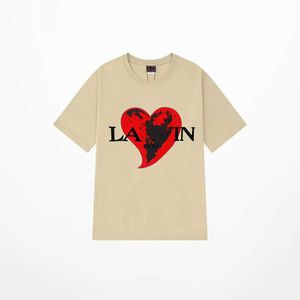 Brand Mens T-shirts Designer Lanvins Lanvins Classic T-shirt CHIRT LETTRE IMPRIMÉ LAVIN HIGH STREE