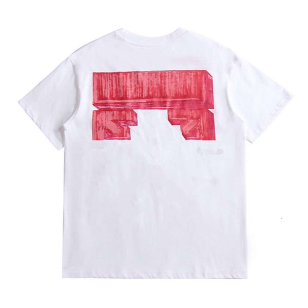 Marque Hommes T-shirts Luxe Offs Designer T-shirts Hommes Femmes Offwhites Tops T-shirts T-shirt Été Casual T-shirts Classiques Retour Peinture Flèches Blanc T-shirt À Manches Courtes En82