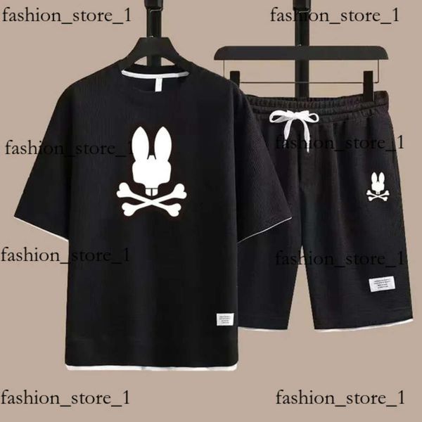 Marque Hommes T-shirts Crâne Lapin Motif Top Coton O-cou À Manches Courtes T-shirt Imprimé Fantôme Lapin Polo D'été Hommes Tee De Luxe Designer T-shirts Demi Manches 243