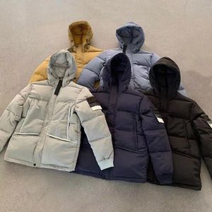 Marca para hombre topstoney parkas 21fw metal nylon abajo chaqueta de algodón cálido bordado Cuff Coat parka Tamaño M-2XL