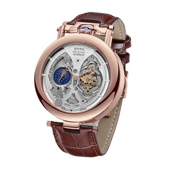 Reloj para hombre de marca con fondo hueco Tourbillon real resistente al agua reloj mecánico completamente automático para hombre