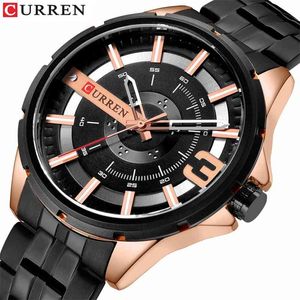 Merk Mens Horloges Curren Top Luxe Waterdichte Sport Herenhorloge Mode Casual Polshorloge Mannelijke Horloge Stalen Klok Erkeek Kol Saati 210517