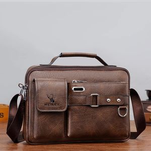 Merk Messenger Bags Mannen Lederen Casual Crossbody Tas Voor Bruin Zwart Zakelijke Schouder Mannelijke Handtas kleine rugzak 240104