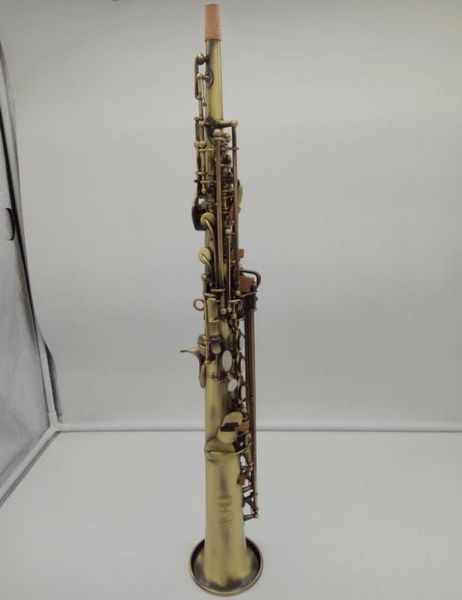 Brand MFC Soprano Saxophon Reference 54 Simulación de cobre antiguo Bflat Sax Sax R54 Boquilla de la caja de bronce Reeds Neck8831386