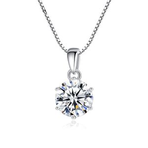 Brand Collier pendentif Moissanite S925 Collier de luxe diamant de diamant de Sterling Silver six