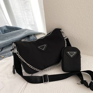 Brand Mother Bag New Womens Internal Frame Packs Underarm Bag Three-in-One Nylon Hobo Chain Shoulder Messenger Fashion bolsos de mujer negro azul rosa 24 * 16 * 8 cm