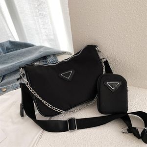 Marca Madre Bolsa Nuevas mujeres Paquetes de marco interno Bolsa de axila Tres en uno Nylon Hobo Cadena Hombro Mensajero Moda bolsos de mujer 231v