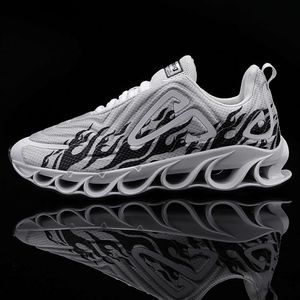 Brand Moying Profession Men Running Shoping Blade Zapatos Run Run Fast Sport Shoes Athletic Athletic Athletic Sneakers Menf6 Blanco negro