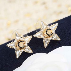 Boucle d'oreille luxueuse en forme d'étoile de qualité avec diamant transparent et noir pour femmes, bijoux de mariage, cadeau, livraison gratuite PS3519