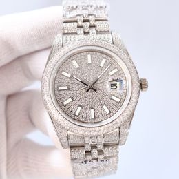 Relógios de marca Relógios de pulso mecânicos Vestido Relógios de pulso cheios de diamante Relógios masculinos Automáticos Relógios mecânicos 41 mm Pulseira de prata Aço inoxidável para M YI8BBK