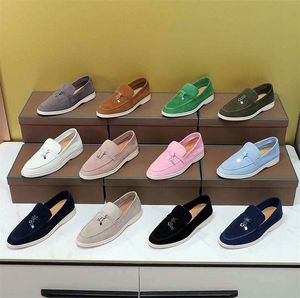 Platte vrijetijdsschoenen voor dames Luxe Designer Rover Charm Suède loafers voor heren Designer lederen schoenen Zwarte nette schoenen in parenstijl voor zowel mannen als vrouwen met doos