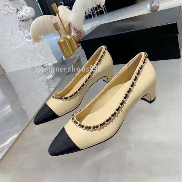 Brand-Name Womens Mid-Heel Robe Chaussures de luxe Designer Fashion Cuir Boat Chaussures Sexy Sexy Party Party Match Color Womens Leather Sheepsin Single Chaussures