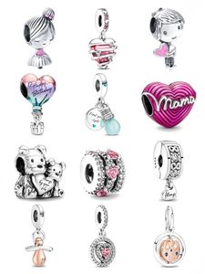 Gloednieuwe 100% Sterling Silver schattige Baby Pacifier kralen hanger voor originele Pandora armband Sparkling Heart Pendant jongens meisjes diy sieraden geschenken