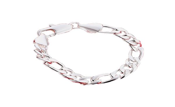 NOUVEAU 10M BOUCLE DE CHRICHE SIFFÉRENCE Men039S 925 Bracelet de charme plaque en argent 205x10cm DFMWB151