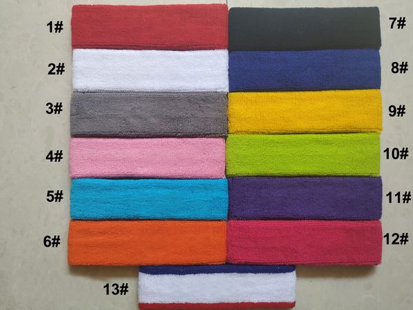 Tout nouveau 13 couleurs de bonbons Designer Cotton Sports Bandeau Yoga Run Corde en coton élastique Absorber la sueur bandeau