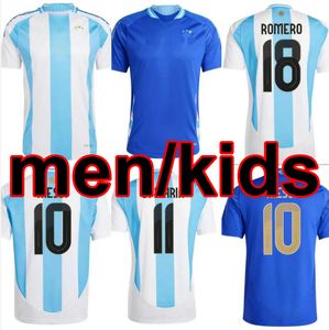 Tout nouveau 2024 2025 Argentine Soccer Jerseys FansVersion MESSIS MAC ALLISTER DYBALA DI MARIA MARTINEZ DE PAUL MARADONA Hommes et femmes Maillot de football