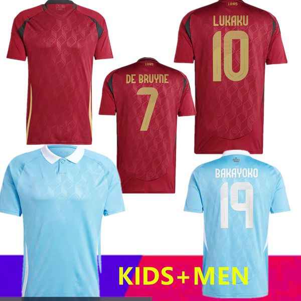 Nuevo 23 24 25 Hogar lejos BÉLGICA Camisetas de fútbol DE BRUYNE R.LUKAKU E.HAZARD 2023 2024 2025Camiseta de hombre MERTENS BATSHUAYI TIELEMANS T.HAZARD Fans Versión del jugador Adulto