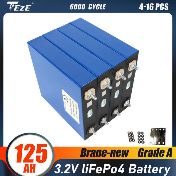 Tout nouveau 3.2V 125Ah Lifepo4 batterie 4-16 pièces bricolage 12V 48V 36V batterie pour stockage d'énergie solaire Golf chariot bateau RV EU sans taxe