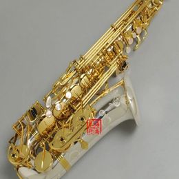 Gloednieuwe altsaxofoon W037 vernikkeld gouden sleutel super professionele hoge kwaliteit sax mondstuk cadeau