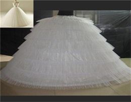 Nuevos enaguas grandes de alojas blancas súper hinchadas de gota de pelota 6 aros 6 crinolina de resbalón largo para el vestido de boda para adultos7479794202959