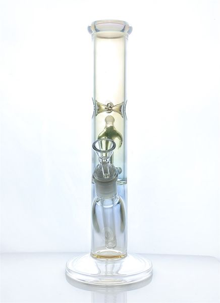 Bubblement de narguilé à tube lumineux en verre borosilicate de bang de propre bang Bublant avec une tige de tirage vers le bas et un connecteur de 14 mm