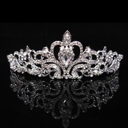 Gloednieuwe Bruids Bruiloft Crystal Rhinestone Haar hoofdband Princess Crown Comb Tiara Prom Pageant 1 pc Gratis verzending HJ225