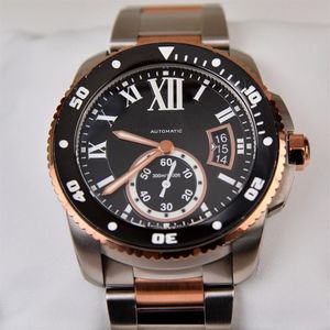 Brand New Calibre de Diver Mouvement Mécanique Automatique Montre Homme Or Rose 18K w7100054 42mm Montre Homme Wristwatc278m