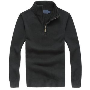 Nuevo clásico bordado pony cremallera color sólido hombres otoño e invierno cremallera suéter tamaño M-3XL diseñador de hombres suéter cremallera