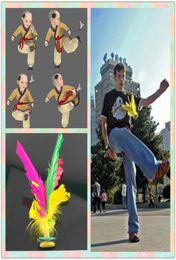 Gloednieuwe Kleurrijke Veer Chinese Jianzi Voet Sport Speelgoed Spel Kicking Kick Shuttle Voor Outdoor Games2106791