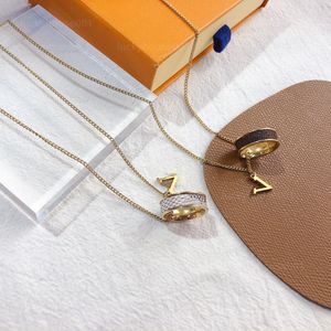 Gloednieuwe designer ring hanger ketting dames hanger ketting nek