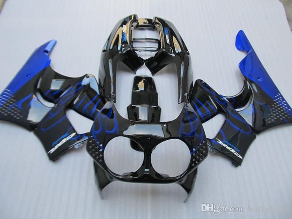 Nuevo kit de carenado Honda CBR900RR CBR 893 1992-1995 llamas azules en juego de carenados negros CBR 900 RR 09 10 11 EV47