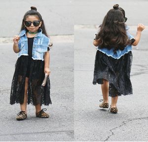 NOUVEAU MODE AUTUME BÉBÉ BÉGIE DE DENIM ROBLE GIRLE Robe en dente